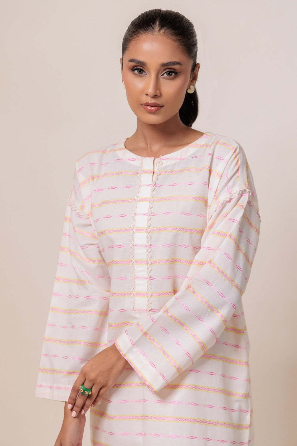 Bonanza Satrangi | O White Jacquard 1 Piece (PWS2241P01) -  Bonanza Satrangi Ready To Wear - Original Designer Dress - House of Maryam