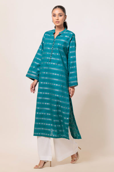 Bonanza Satrangi | Green Jacquard 1 Piece (PWS2241P03) -  Bonanza Satrangi Ready To Wear - Original Designer Dress - House of Maryam