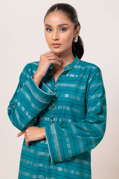 Bonanza Satrangi | Green Jacquard 1 Piece (PWS2241P03) -  Bonanza Satrangi Ready To Wear - Original Designer Dress - House of Maryam