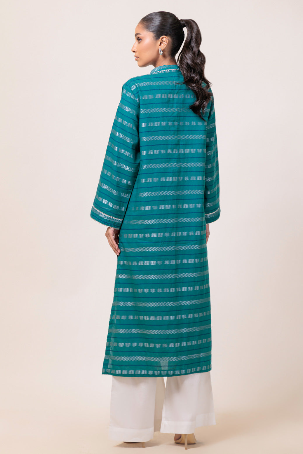 Bonanza Satrangi | Green Jacquard 1 Piece (PWS2241P03) -  Bonanza Satrangi Ready To Wear - Original Designer Dress - House of Maryam