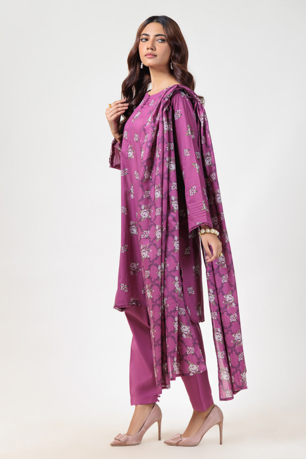 Bonanza Satrangi | Purple Lawn 3 Piece (PWS2243P04) -  Bonanza Satrangi Ready To Wear - Original Designer Dress - House of Maryam