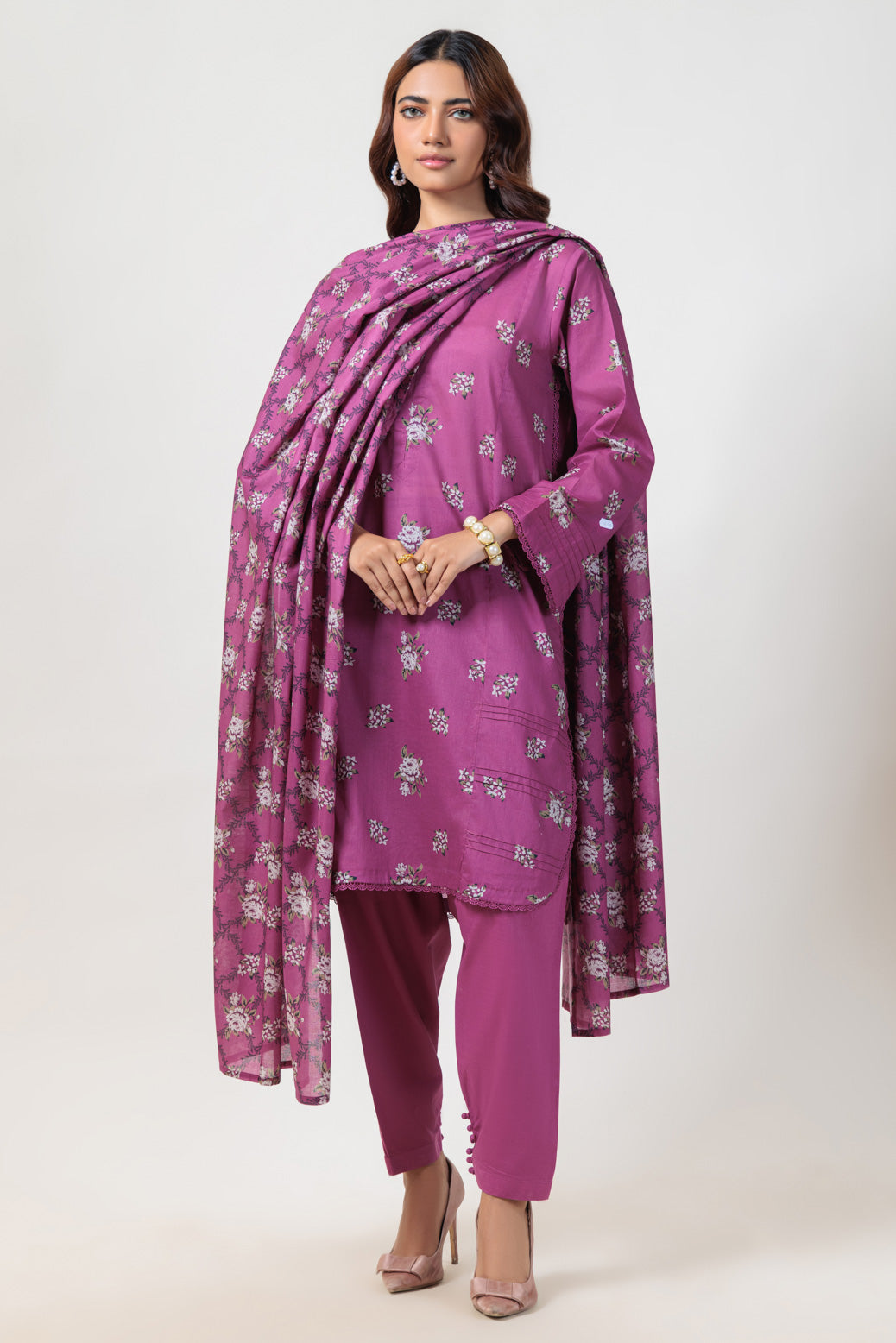 Bonanza Satrangi | Purple Lawn 3 Piece (PWS2243P04) -  Bonanza Satrangi Ready To Wear - Original Designer Dress - House of Maryam