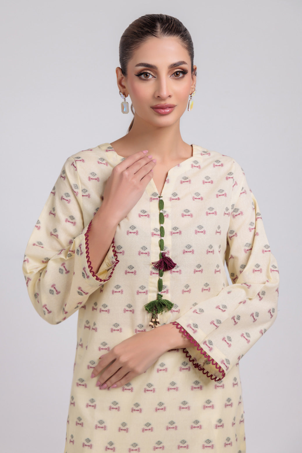 Bonanza Satrangi | Lemon Jacquard 1 Piece (PWS5241P07) -  Bonanza Satrangi Ready To Wear - Original Designer Dress - House of Maryam