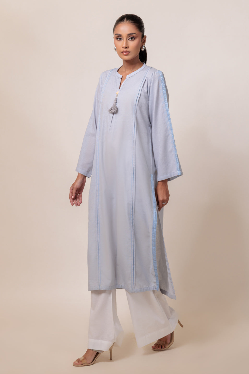 Bonanza Satrangi | Grey Jacquard 1 Piece (PWS5241P09) -  Bonanza Satrangi Ready To Wear - Original Designer Dress - House of Maryam
