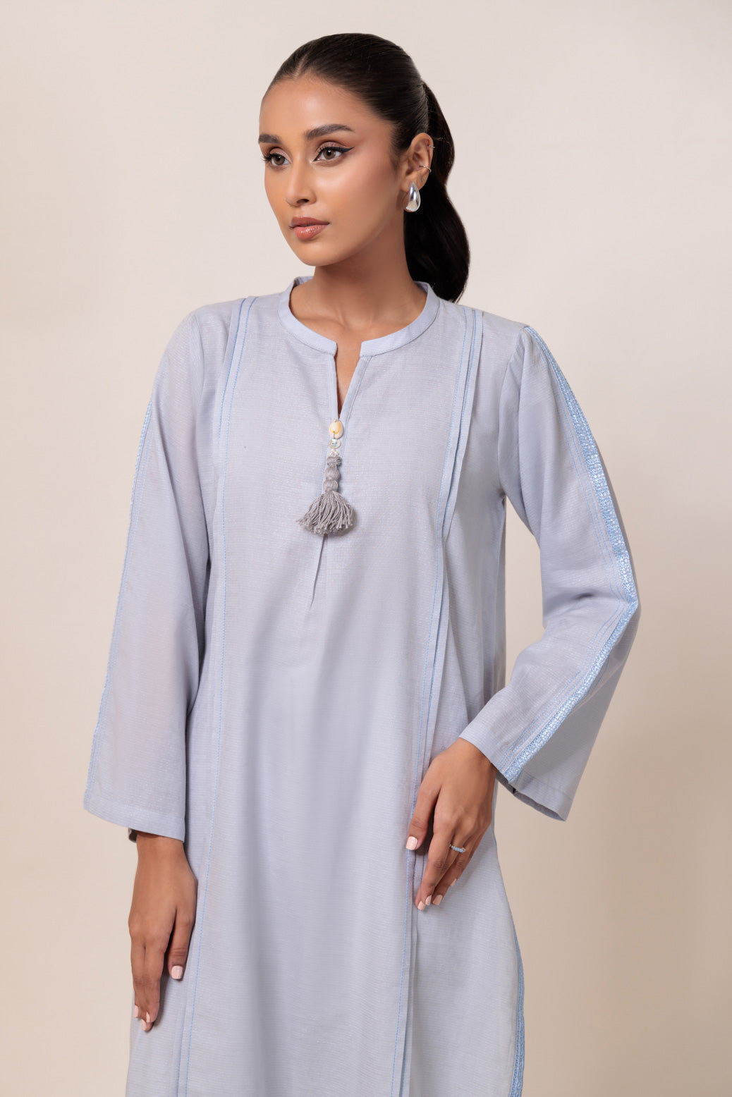 Bonanza Satrangi | Grey Jacquard 1 Piece (PWS5241P09) -  Bonanza Satrangi Ready To Wear - Original Designer Dress - House of Maryam