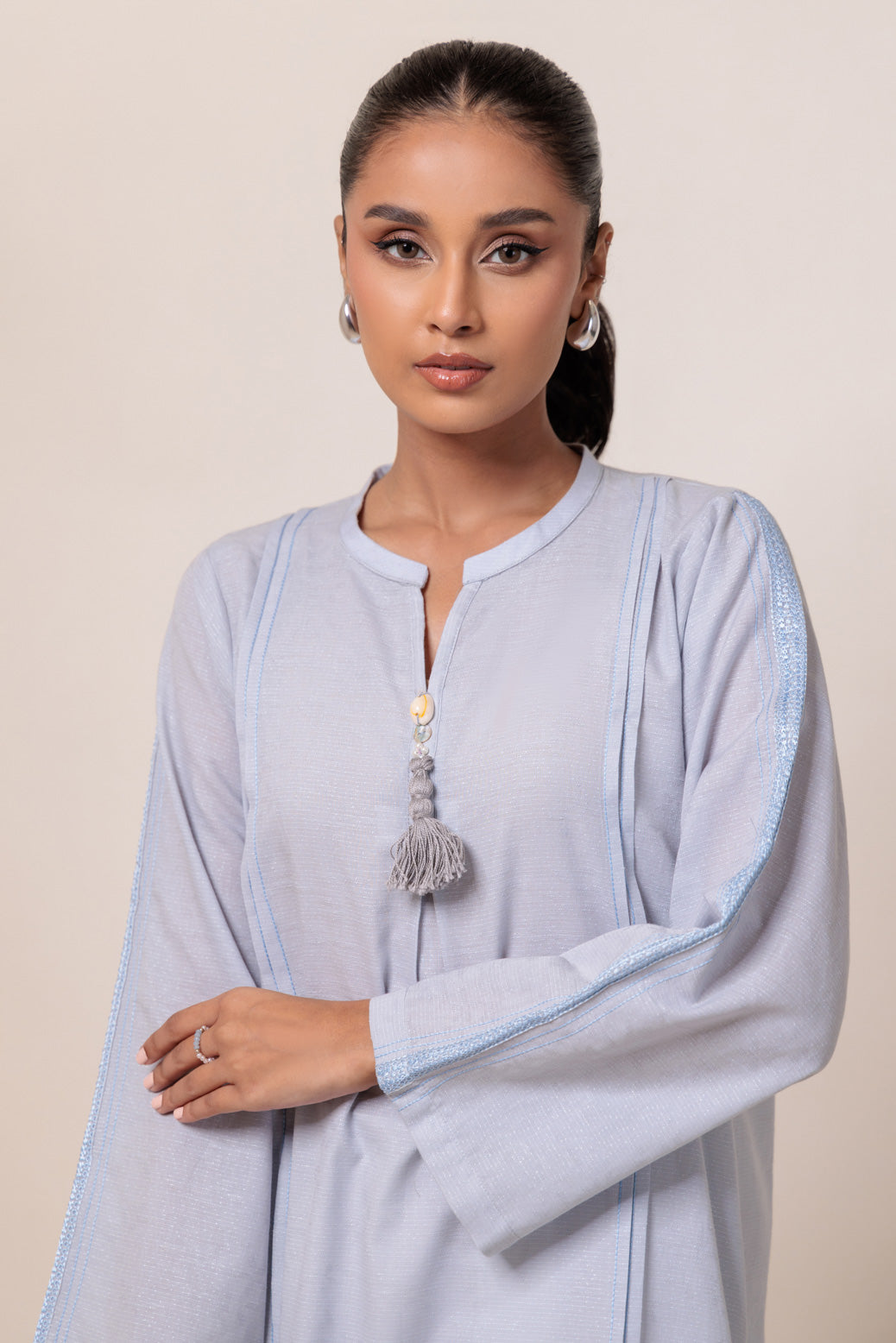 Bonanza Satrangi | Grey Jacquard 1 Piece (PWS5241P09) -  Bonanza Satrangi Ready To Wear - Original Designer Dress - House of Maryam