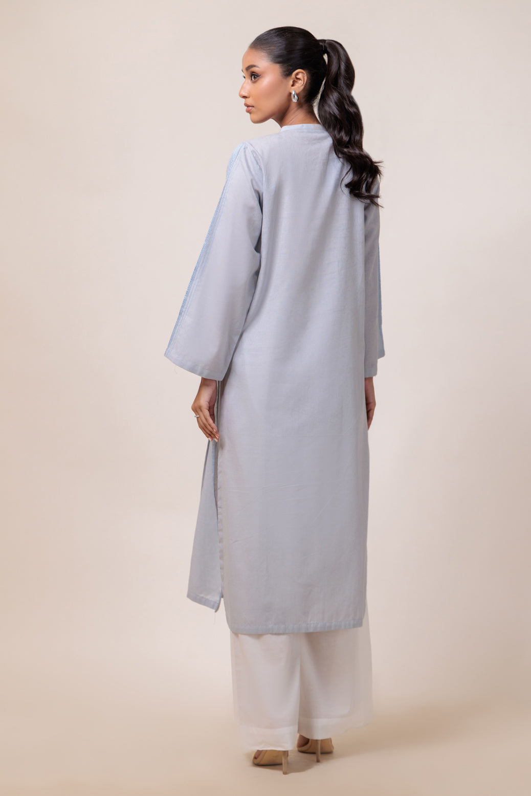 Bonanza Satrangi | Grey Jacquard 1 Piece (PWS5241P09) -  Bonanza Satrangi Ready To Wear - Original Designer Dress - House of Maryam
