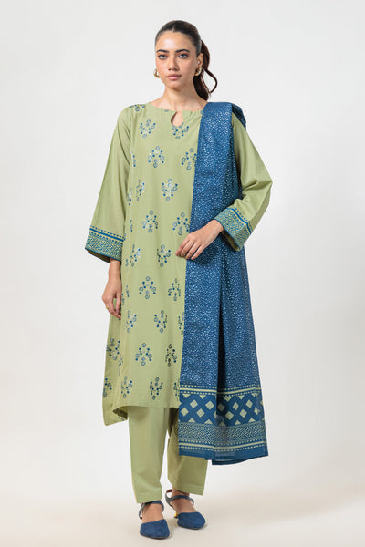 Bonanza Satrangi | Green Cambric 3 Piece (PWS5243P03) -  Bonanza Satrangi Ready To Wear - Original Designer Dress - House of Maryam