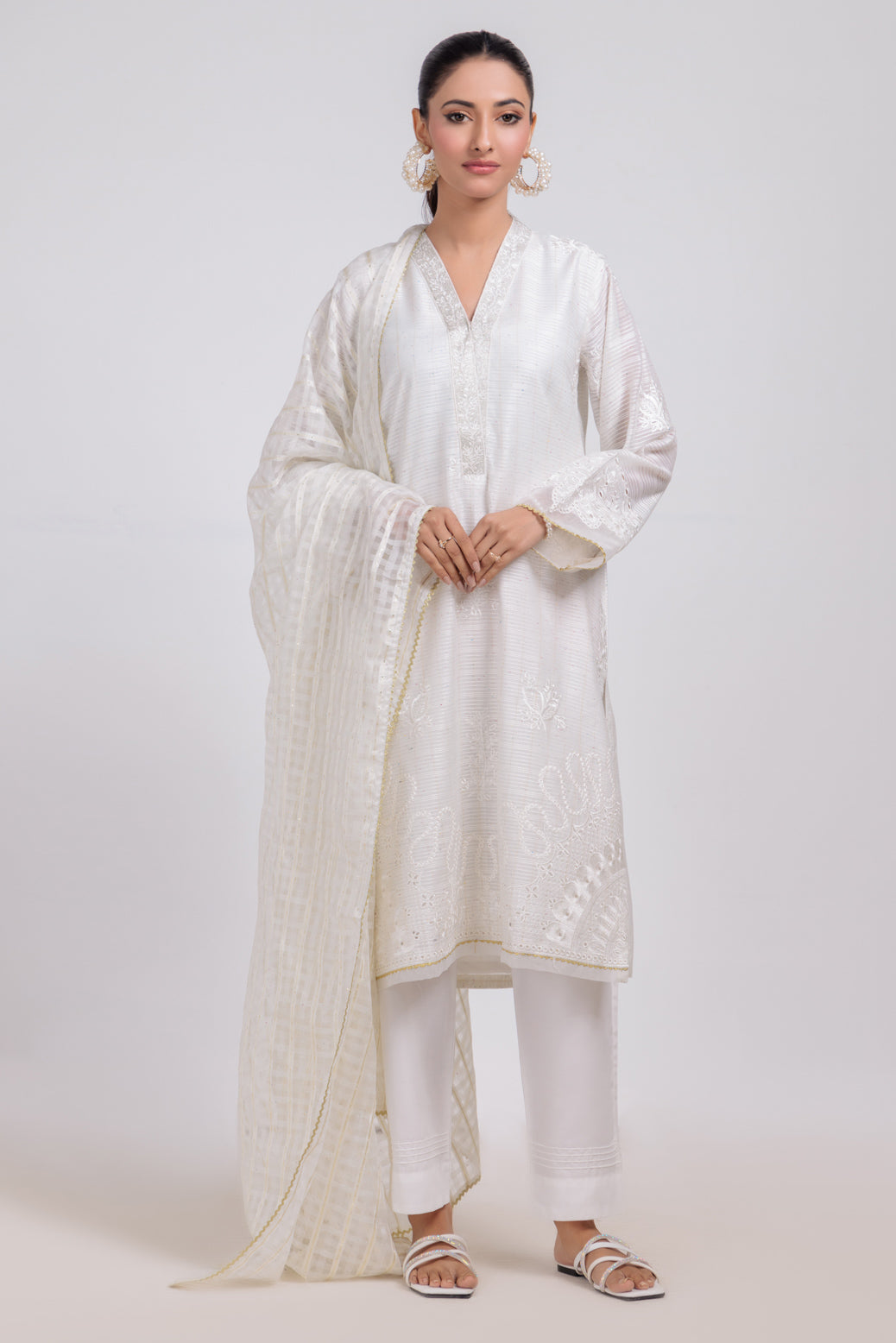 Bonanza Satrangi | White Fancy 3 Piece (PWS5243P15) -  Bonanza Satrangi Ready To Wear - Original Designer Dress - House of Maryam