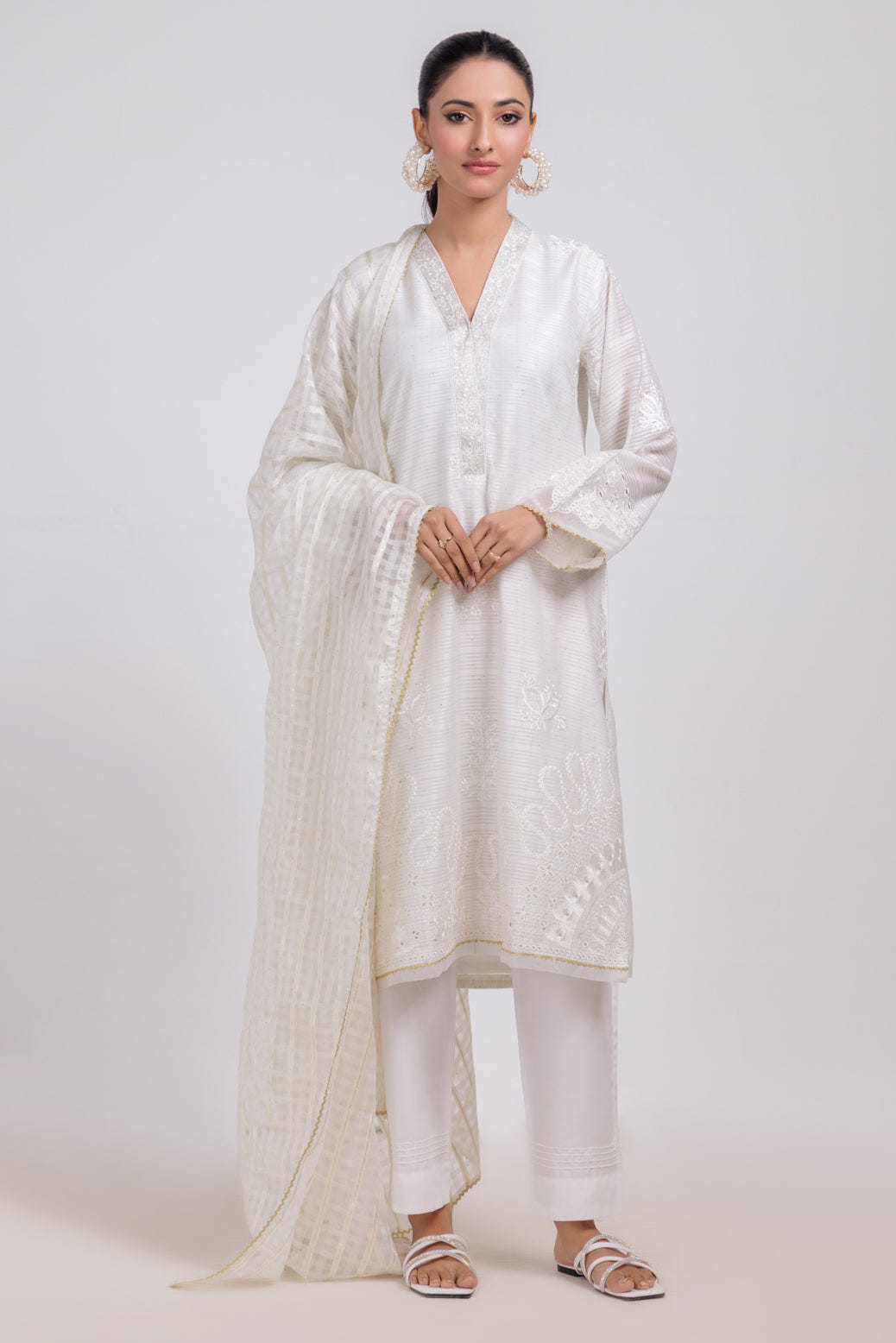 Bonanza Satrangi | White Fancy 3 Piece (PWS5243P15) -  Bonanza Satrangi Ready To Wear - Original Designer Dress - House of Maryam