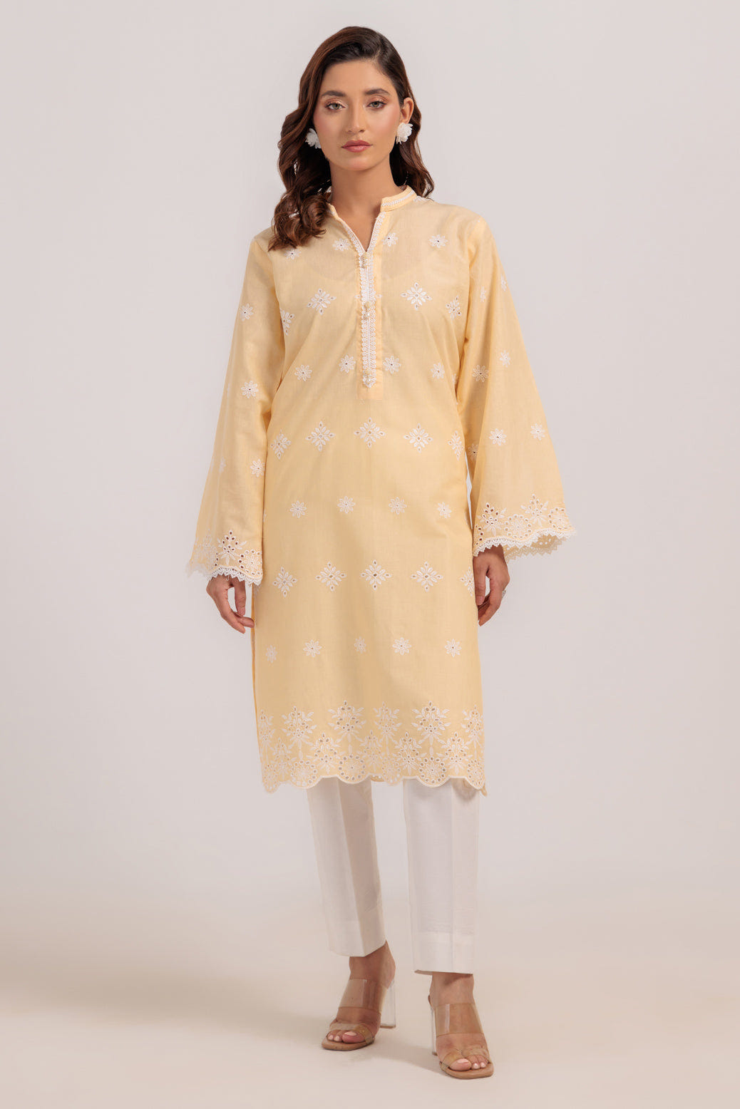 Bonanza Satrangi | Beige Cambric 1 Piece (PWS6241P01) -  Bonanza Satrangi Ready To Wear - Original Designer Dress - House of Maryam