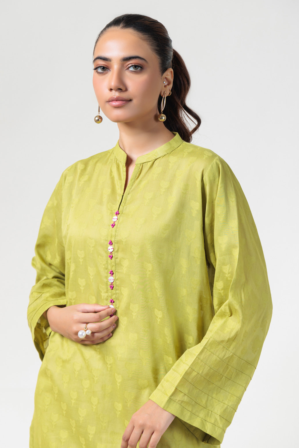 Bonanza Satrangi | Green Jacquard 1 Piece (PWS6241P08) -  Bonanza Satrangi Ready To Wear - Original Designer Dress - House of Maryam