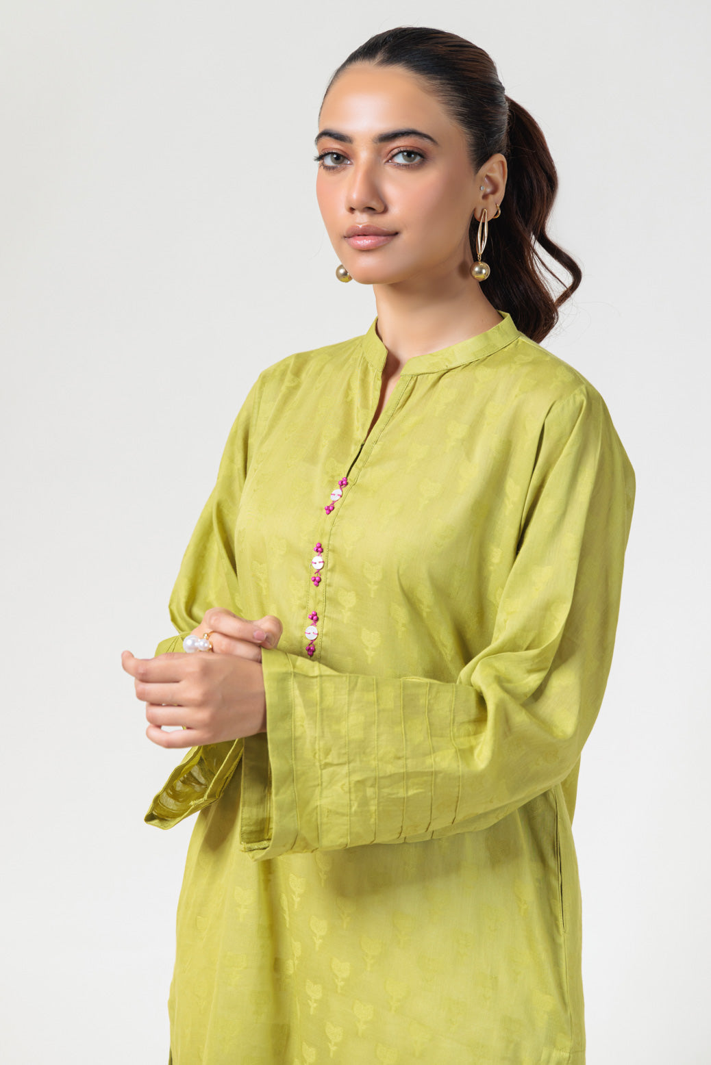 Bonanza Satrangi | Green Jacquard 1 Piece (PWS6241P08) -  Bonanza Satrangi Ready To Wear - Original Designer Dress - House of Maryam