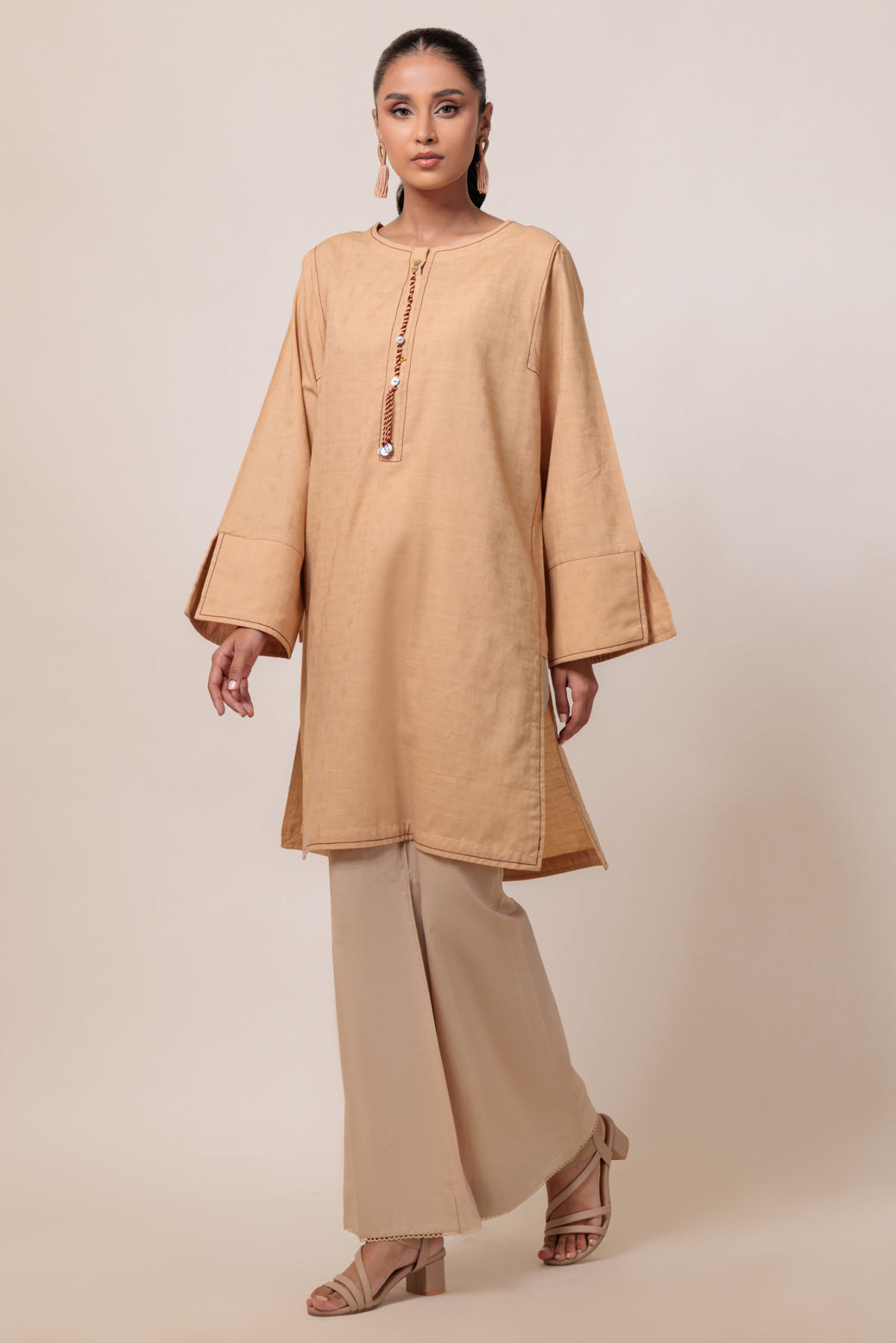 Bonanza Satrangi | Brown Jacquard 1 Piece (PWS6241P10) -  Bonanza Satrangi Ready To Wear - Original Designer Dress - House of Maryam