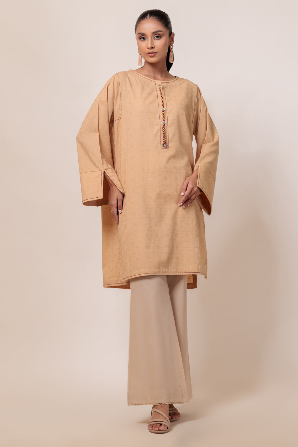 Bonanza Satrangi | Brown Jacquard 1 Piece (PWS6241P10) -  Bonanza Satrangi Ready To Wear - Original Designer Dress - House of Maryam