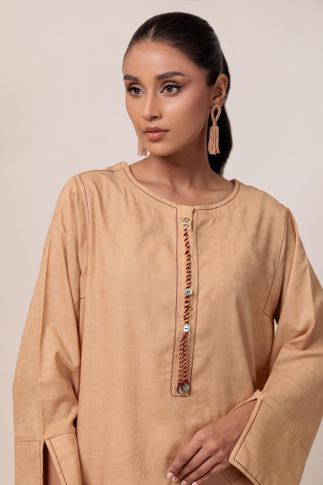 Bonanza Satrangi | Brown Jacquard 1 Piece (PWS6241P10) -  Bonanza Satrangi Ready To Wear - Original Designer Dress - House of Maryam