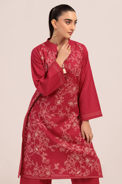 Bonanza Satrangi | Red Cambric 2 Piece (PWS6242P06) -  Bonanza Satrangi Ready To Wear - Original Designer Dress - House of Maryam