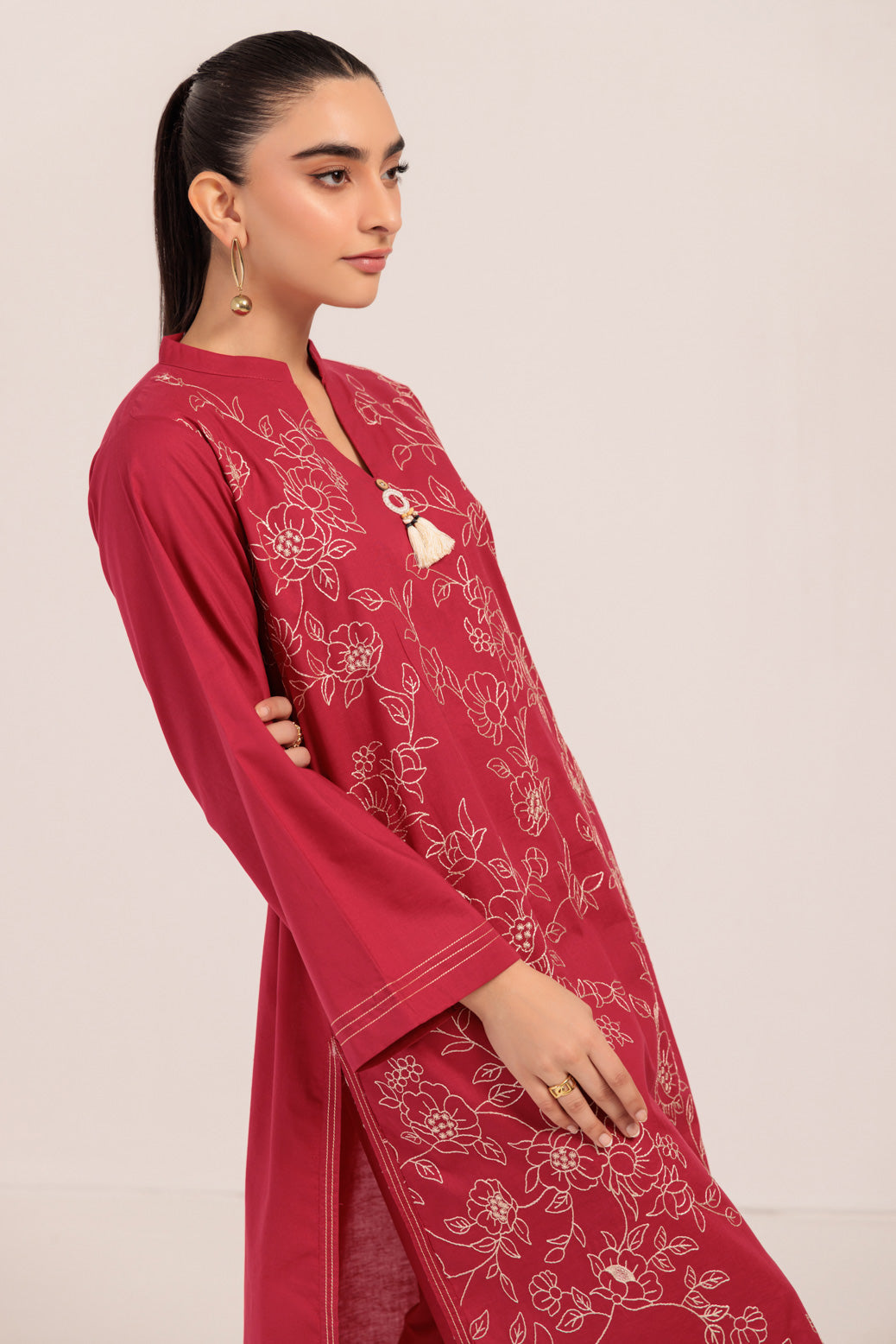 Bonanza Satrangi | Red Cambric 2 Piece (PWS6242P06) -  Bonanza Satrangi Ready To Wear - Original Designer Dress - House of Maryam