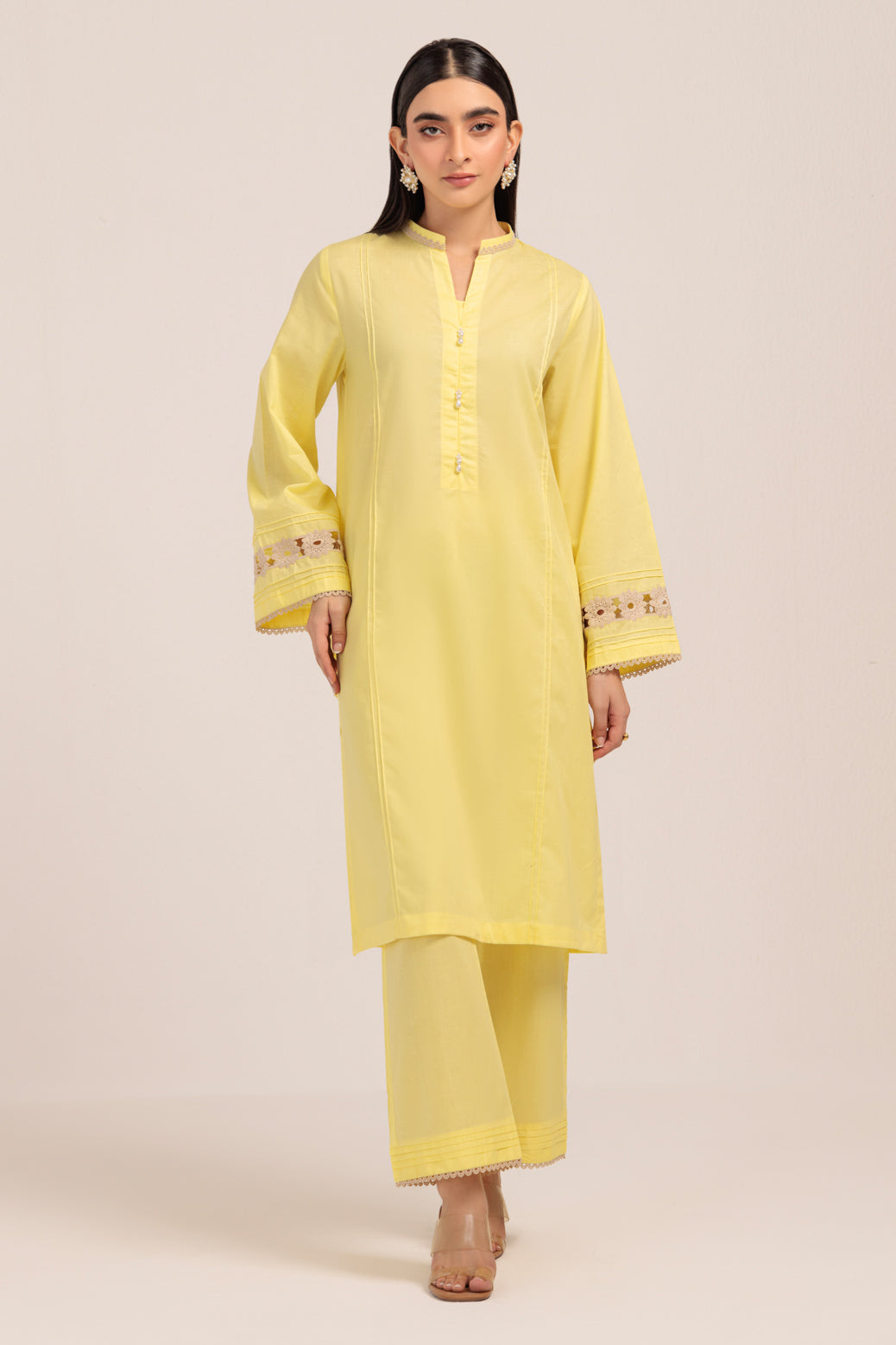 Bonanza Satrangi | Yellow Cambric 2 Piece (PWS6242P07) -  Bonanza Satrangi Ready To Wear - Original Designer Dress - House of Maryam