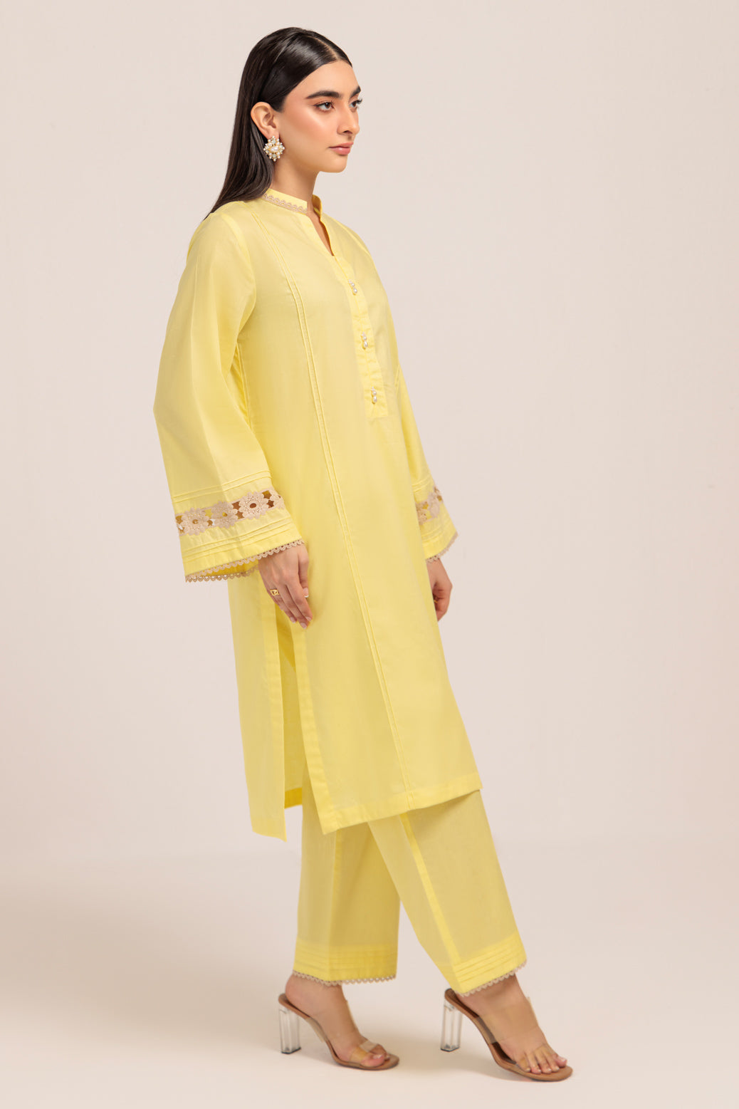 Bonanza Satrangi | Yellow Cambric 2 Piece (PWS6242P07) -  Bonanza Satrangi Ready To Wear - Original Designer Dress - House of Maryam