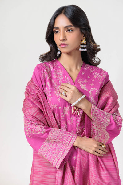 Bonanza Satrangi | D Pink Jacquard 3 Piece (PWS6243P03) -  Bonanza Satrangi Ready To Wear - Original Designer Dress - House of Maryam