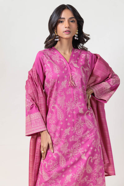 Bonanza Satrangi | D Pink Jacquard 3 Piece (PWS6243P03) -  Bonanza Satrangi Ready To Wear - Original Designer Dress - House of Maryam