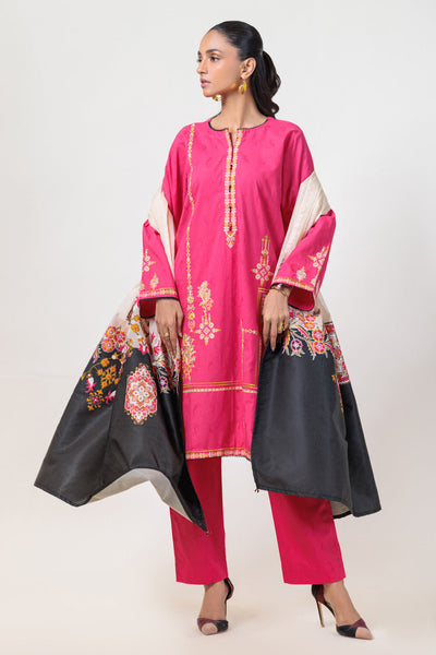 Bonanza Satrangi | Pink Jacquard 3 Piece (PWS6243P04) -  Bonanza Satrangi Ready To Wear - Original Designer Dress - House of Maryam