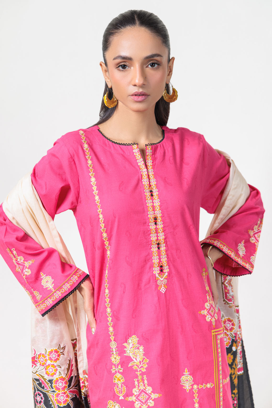 Bonanza Satrangi | Pink Jacquard 3 Piece (PWS6243P04) -  Bonanza Satrangi Ready To Wear - Original Designer Dress - House of Maryam