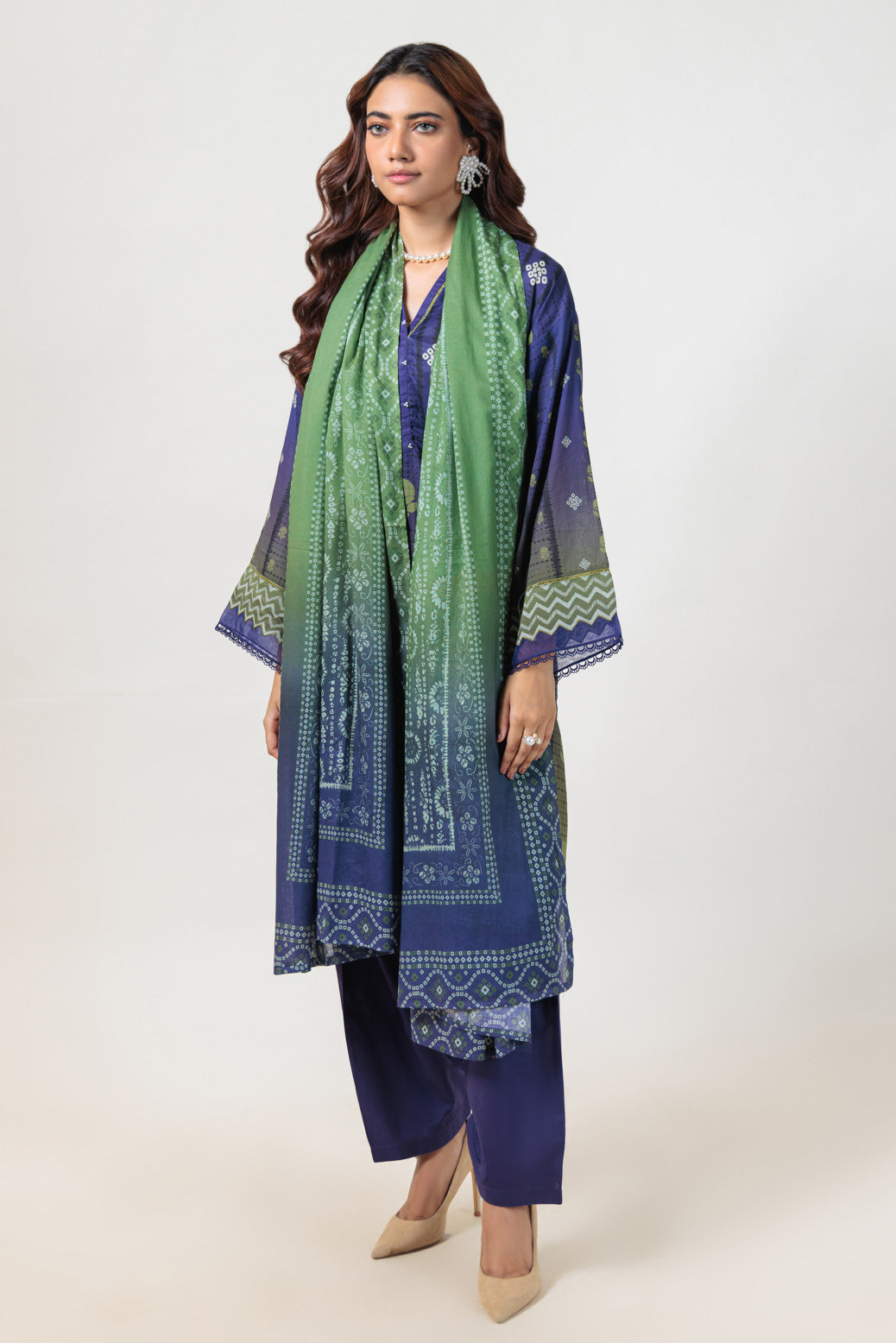 Bonanza Satrangi | Blue Lawn 3 Piece (PWS6243P14) -  Bonanza Satrangi Ready To Wear - Original Designer Dress - House of Maryam