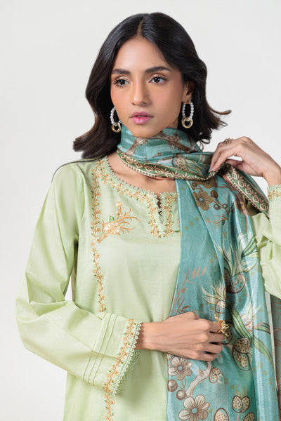Bonanza Satrangi | Green Dobby 3 Piece (PWS6243P19) -  Bonanza Satrangi Ready To Wear - Original Designer Dress - House of Maryam
