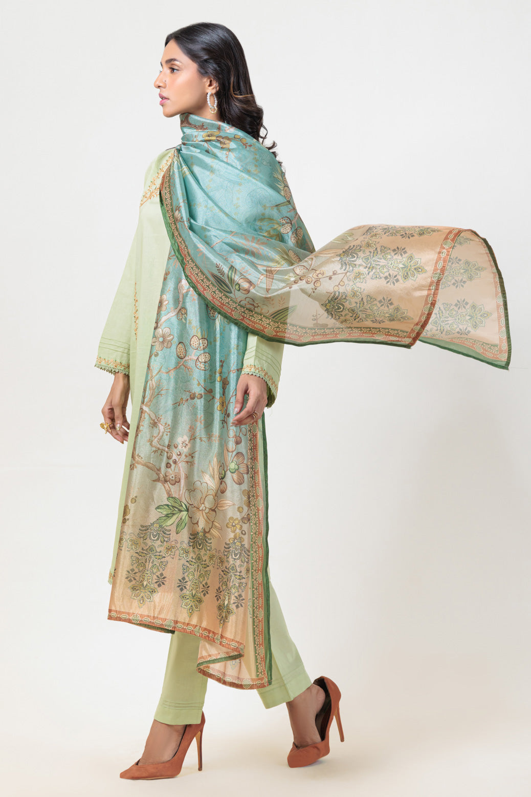 Bonanza Satrangi | Green Dobby 3 Piece (PWS6243P19) -  Bonanza Satrangi Ready To Wear - Original Designer Dress - House of Maryam