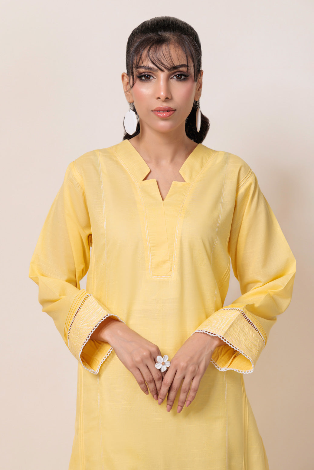 Bonanza Satrangi | Yellow Jacquard 1 Piece (PWS7241P04) -  Bonanza Satrangi Ready To Wear - Original Designer Dress - House of Maryam