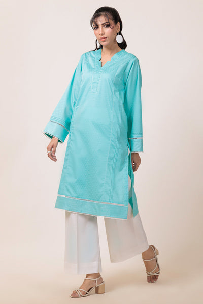 Bonanza Satrangi | S Blue Jacquard 1 Piece (PWS7241P05) -  Bonanza Satrangi Ready To Wear - Original Designer Dress - House of Maryam