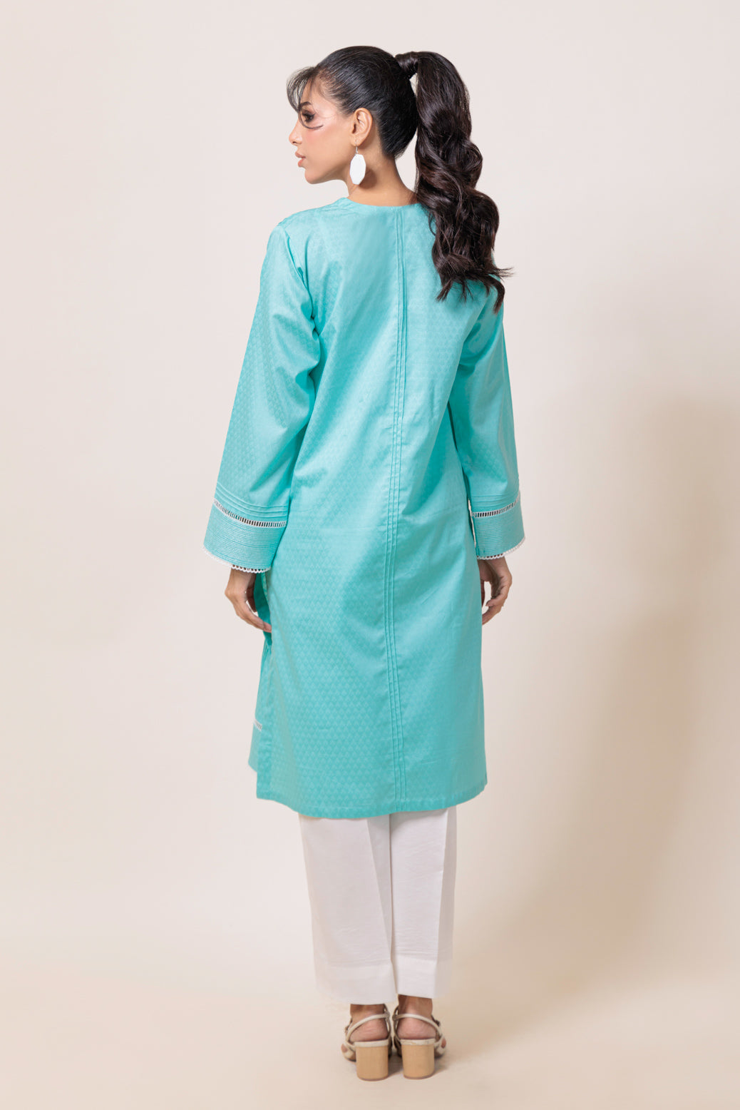 Bonanza Satrangi | S Blue Jacquard 1 Piece (PWS7241P05) -  Bonanza Satrangi Ready To Wear - Original Designer Dress - House of Maryam