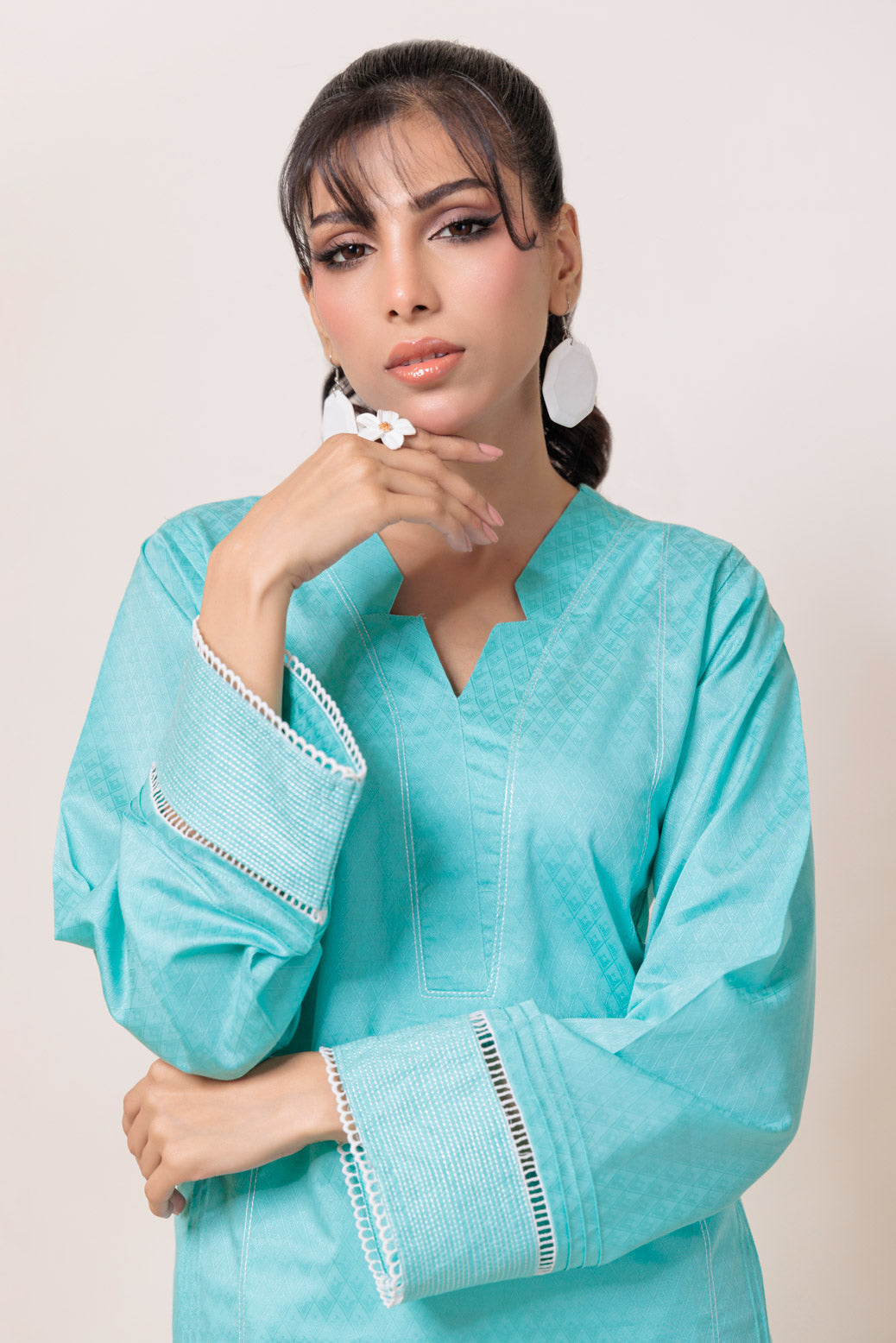 Bonanza Satrangi | S Blue Jacquard 1 Piece (PWS7241P05) -  Bonanza Satrangi Ready To Wear - Original Designer Dress - House of Maryam