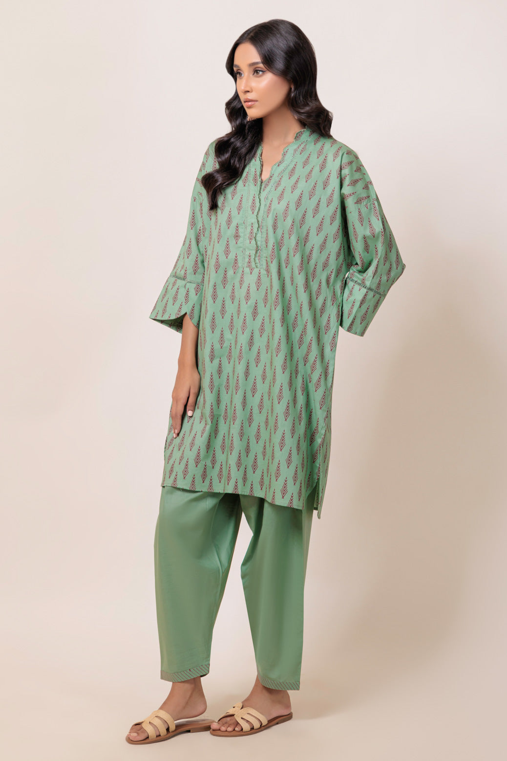 Bonanza Satrangi | Green Cambric 2 Piece (PWS7242P02) -  Bonanza Satrangi Ready To Wear - Original Designer Dress - House of Maryam