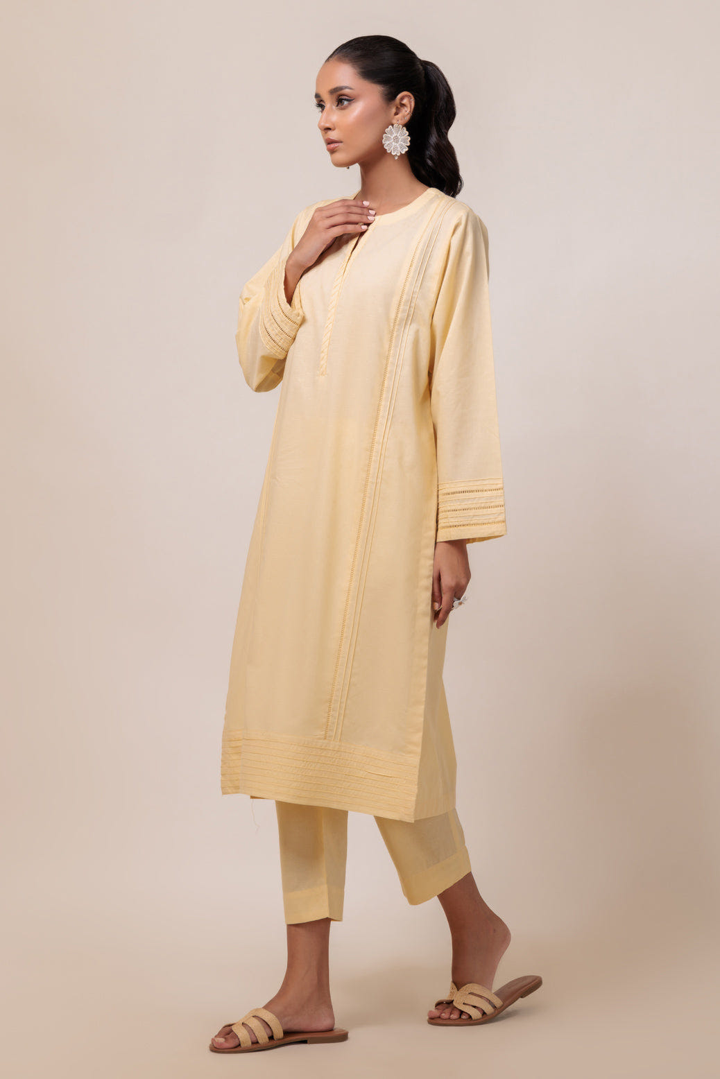 Bonanza Satrangi | Cream Cambric 2 Piece (PWS7242P04) -  Bonanza Satrangi Ready To Wear - Original Designer Dress - House of Maryam