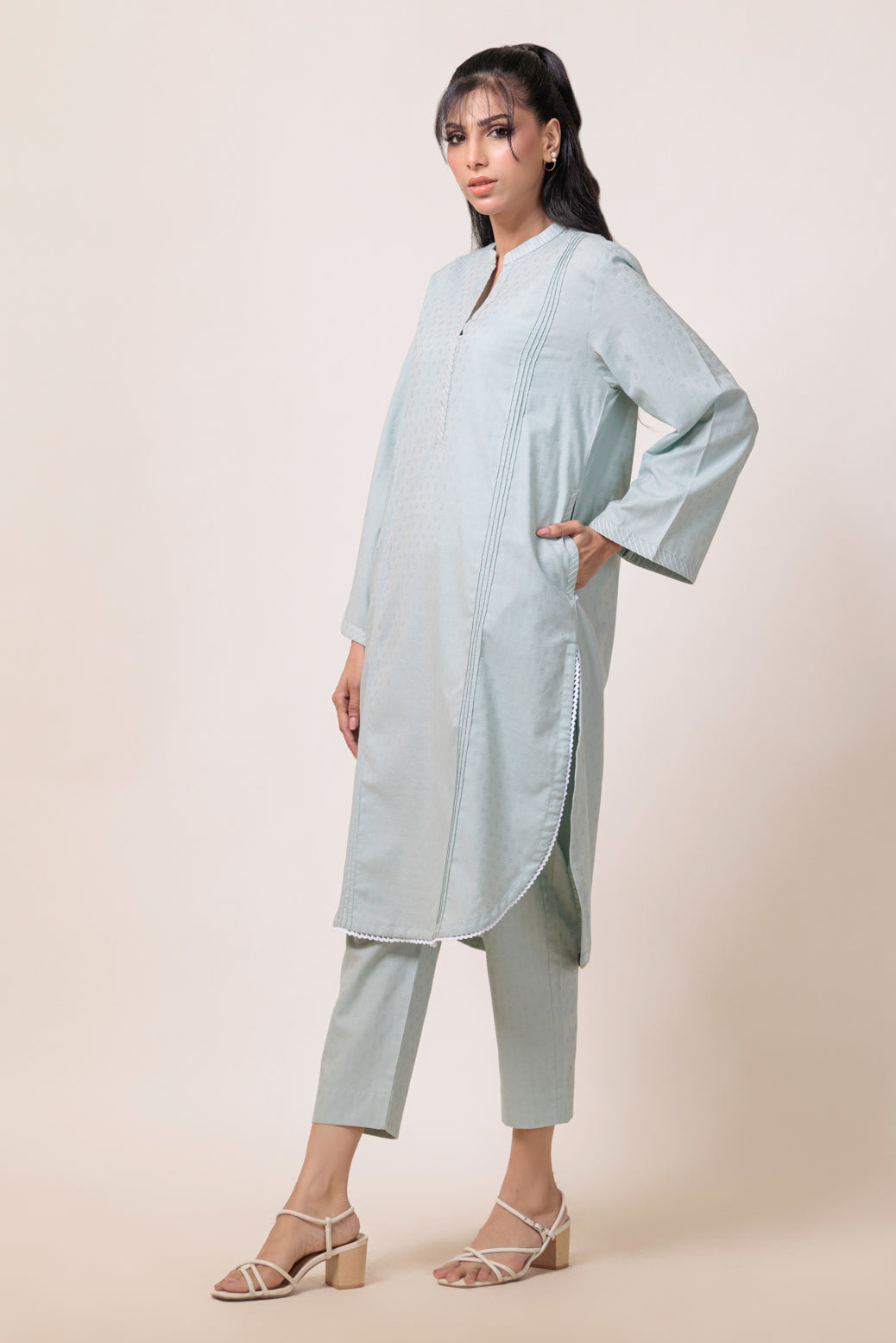 Bonanza Satrangi | Grey Jacquard 2 Piece (PWS7242P05) -  Bonanza Satrangi Ready To Wear - Original Designer Dress - House of Maryam