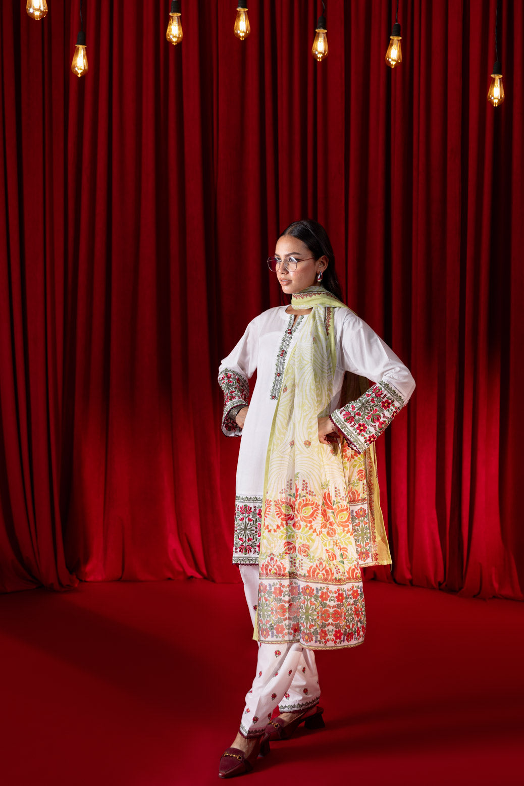 Bonanza Satrangi | White Cambric 3 Piece (PWS7243P04) -  Bonanza Satrangi Ready To Wear - Original Designer Dress - House of Maryam
