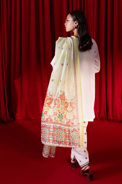 Bonanza Satrangi | White Cambric 3 Piece (PWS7243P04) -  Bonanza Satrangi Ready To Wear - Original Designer Dress - House of Maryam