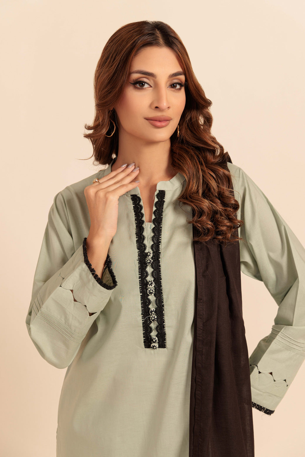 Bonanza Satrangi | S Green Cambric 3 Piece (PWS7243P09) -  Bonanza Satrangi Ready To Wear - Original Designer Dress - House of Maryam