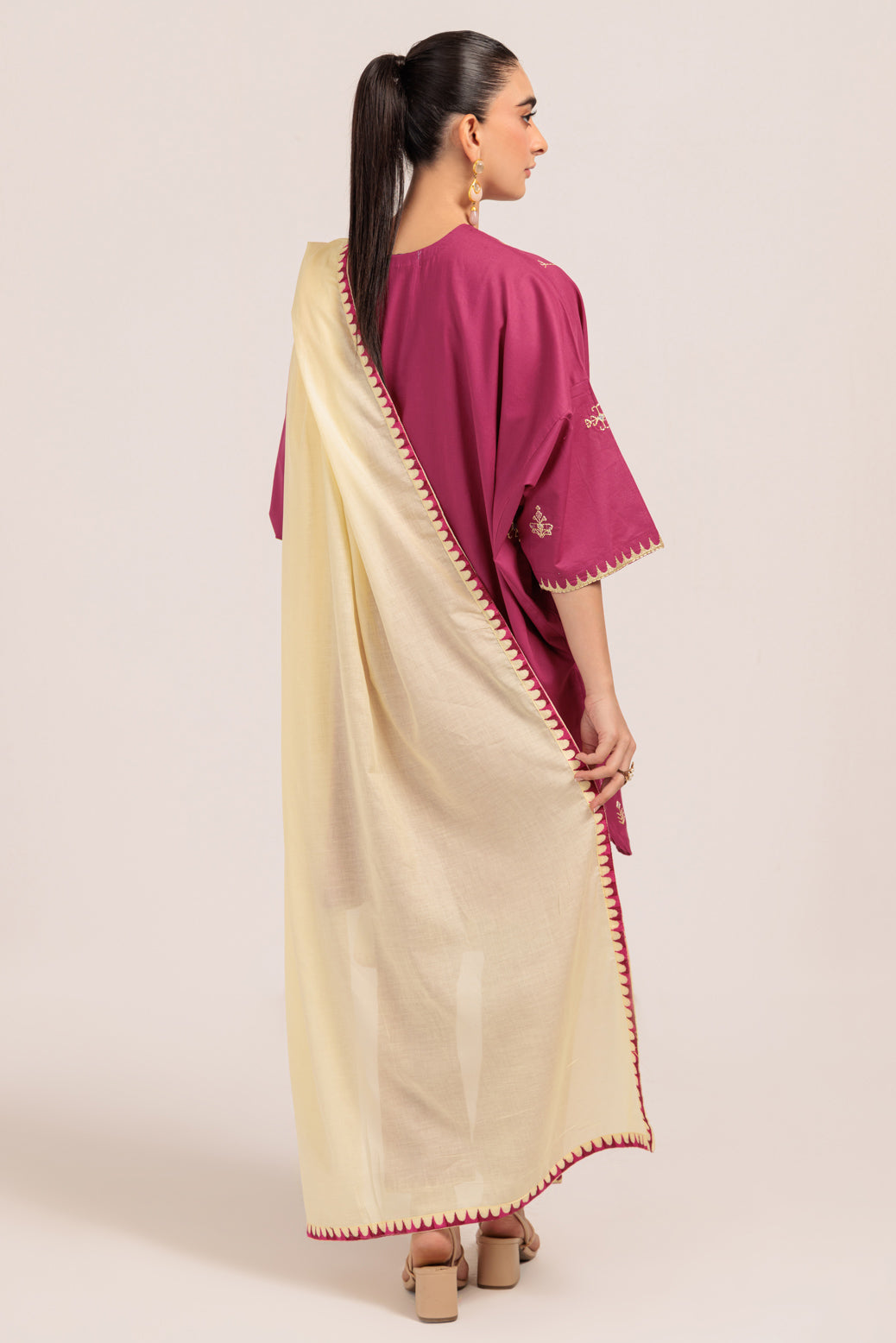 Bonanza Satrangi | Magenta Cambric 3 Piece (PWS7243P10) -  Bonanza Satrangi Ready To Wear - Original Designer Dress - House of Maryam