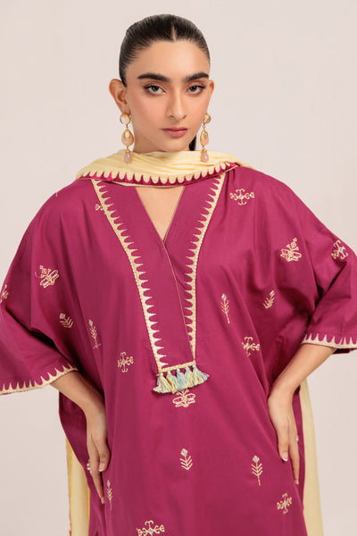 Bonanza Satrangi | Magenta Cambric 3 Piece (PWS7243P10) -  Bonanza Satrangi Ready To Wear - Original Designer Dress - House of Maryam