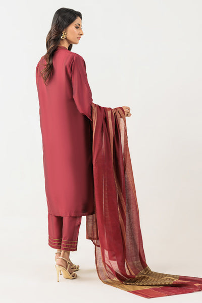 Bonanza Satrangi | Maroon Silk 3 Piece (PWS7243P13) -  Bonanza Satrangi Ready To Wear - Original Designer Dress - House of Maryam