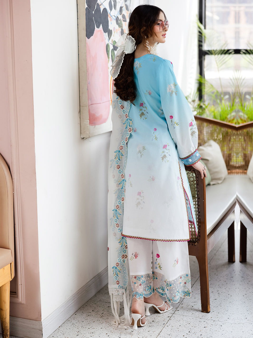 Mahnur | After Hours Luxury Lawn 25 | Pastel Pop -  Mahnur Ladies Clothes - Original Designer Dress - House of Maryam