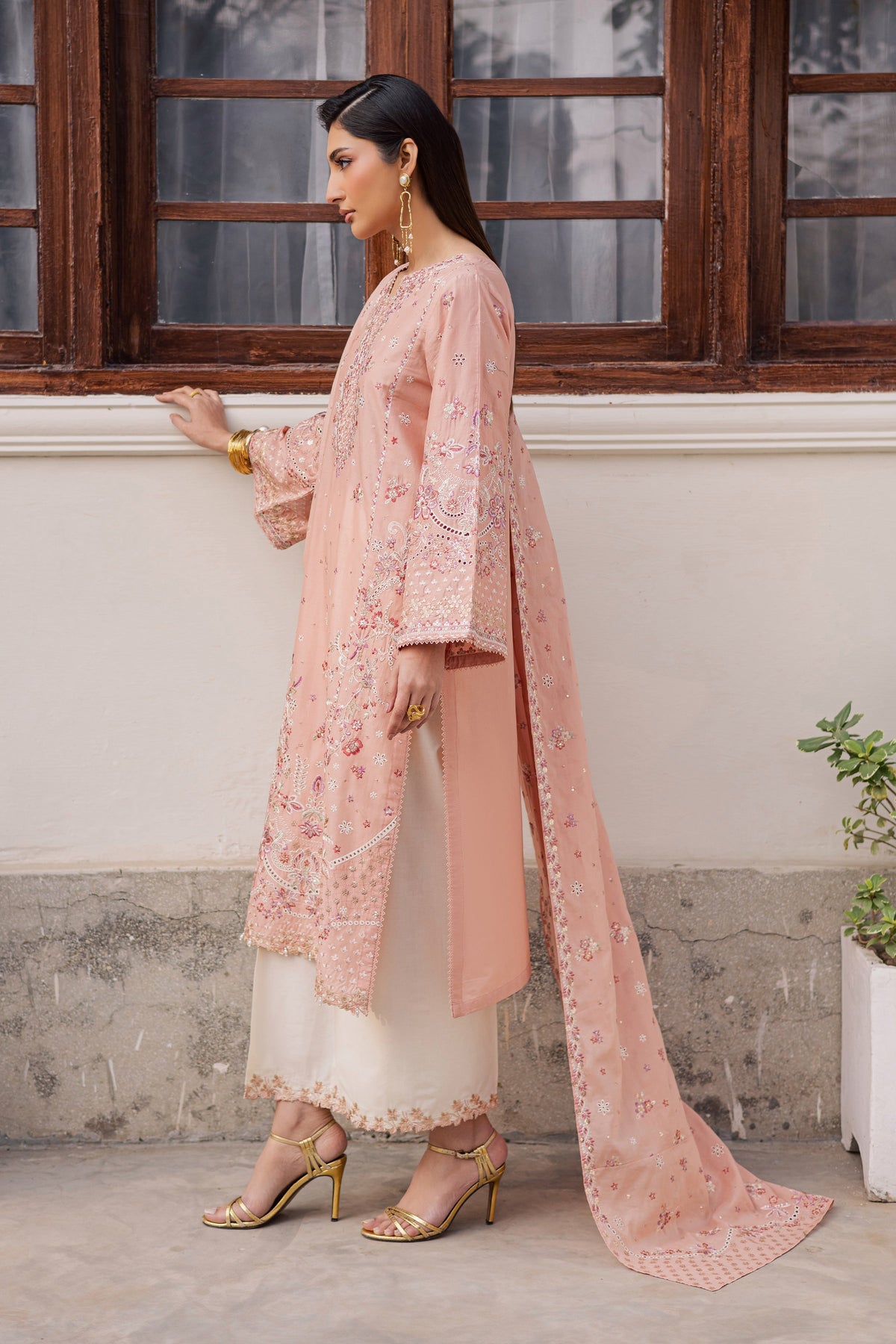 Batik | Feyre Luxury Lawn Eid Edit 26' | Peach Line 3Pc-4