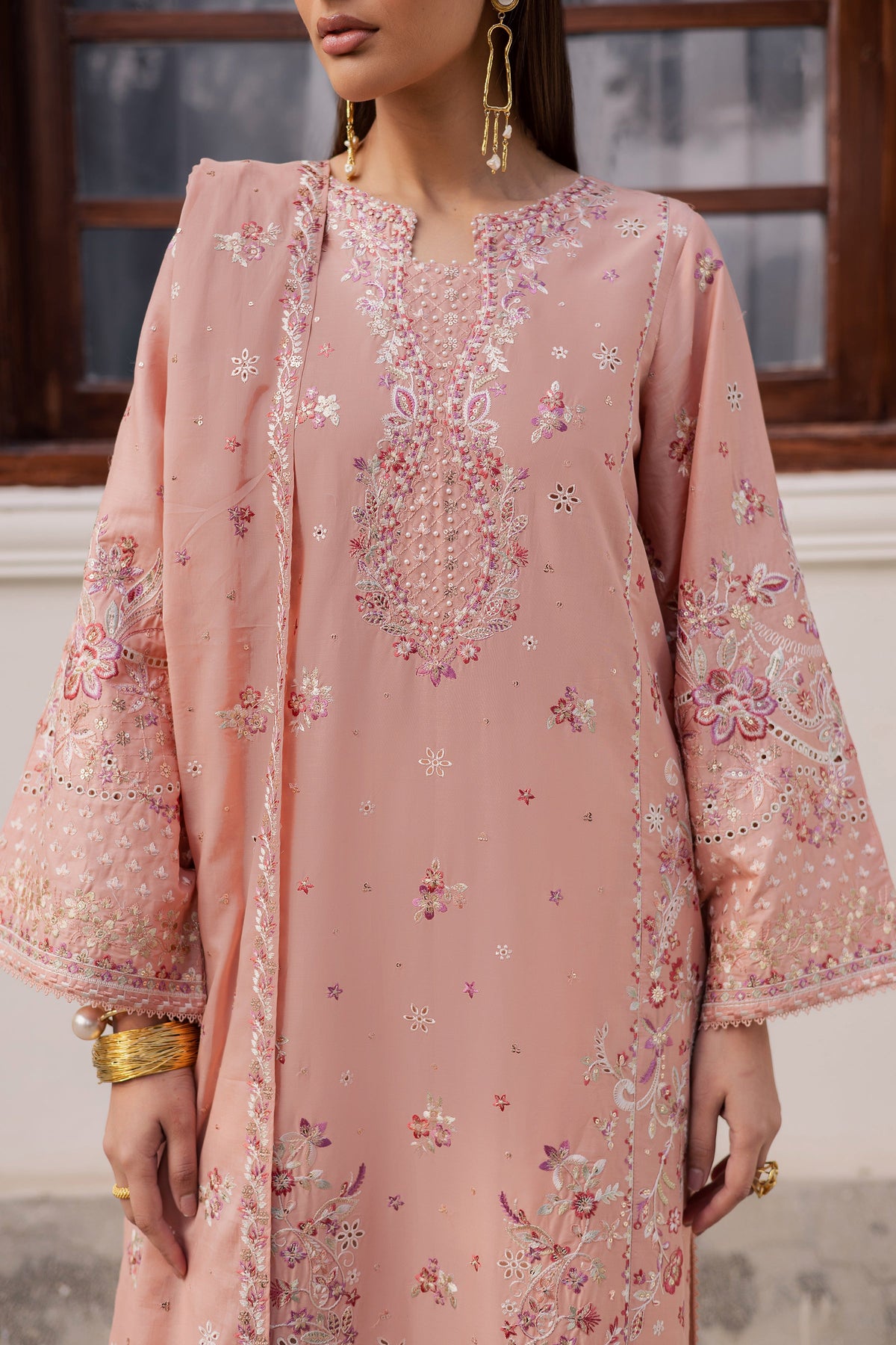 Batik | Feyre Luxury Lawn Eid Edit 26' | Peach Line 3Pc-6