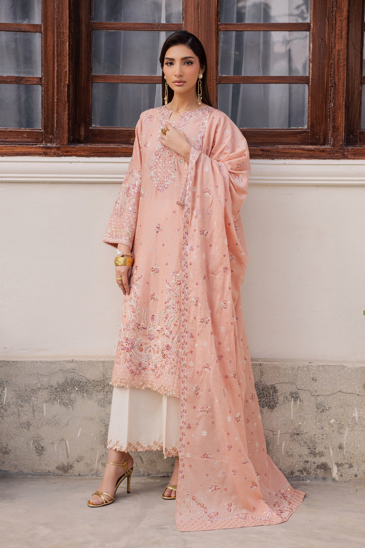 Batik | Feyre Luxury Lawn Eid Edit 26' | Peach Line 3Pc-3