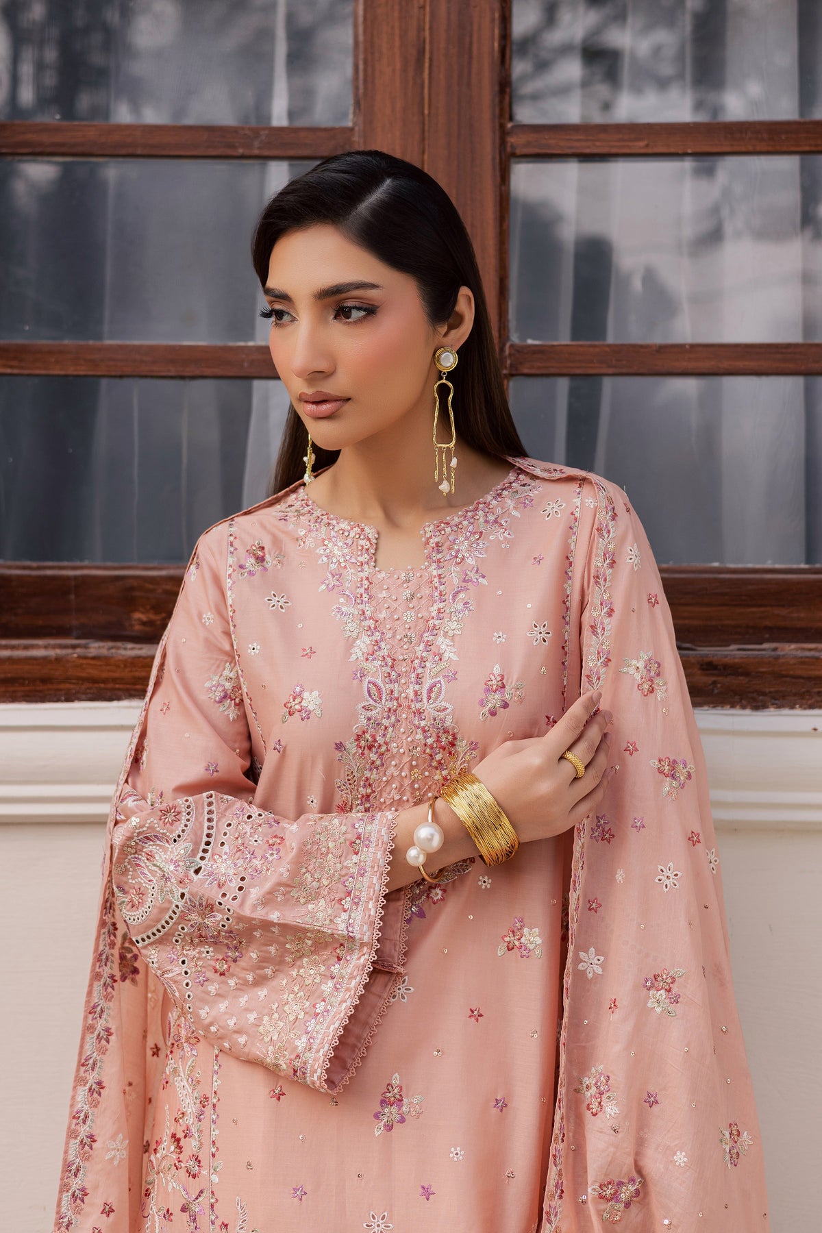 Batik | Feyre Luxury Lawn Eid Edit 26' | Peach Line 3Pc-2