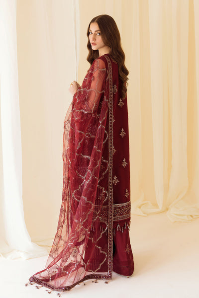 Alizeh | Formals Collection | Embroidered Net Maroon - V14D08 - Raya -  Alizeh Formal - Original Designer Dress - House of Maryam
